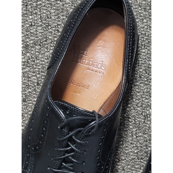 Allen Edmonds Men\'s Sanford Black Wingtip Cap Toe Derby Oxford Shoes‎ Size 8.5 D main image 8